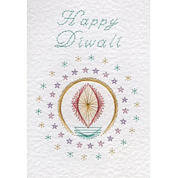 Diwali lamp pattern at Stitching Cards