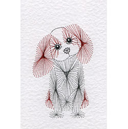 Cavalier King Charles Spaniel dog pattern at Stitching Cards